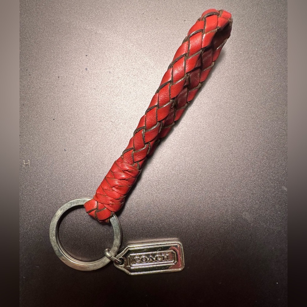 Coach Red Leather key/bag charm